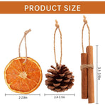 24PCS Natural Orange Slices Cinnamon Pinecones Set with Jute Hangers - Unique Craft Ornaments Bulk for Xmas Tree - Holiday Farmhouse Rustic Decor Indoor