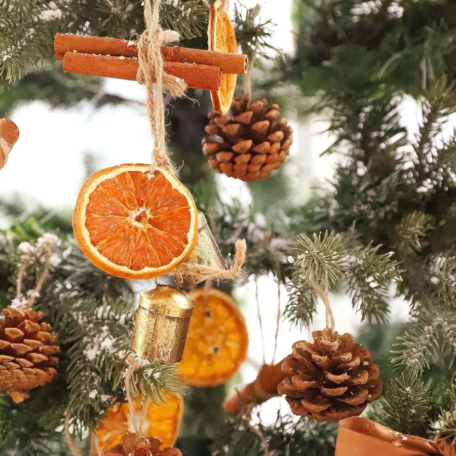 24PCS Natural Orange Slices Cinnamon Pinecones Set with Jute Hangers - Unique Craft Ornaments Bulk for Xmas Tree - Holiday Farmhouse Rustic Decor Indoor