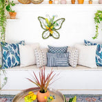 Butterfly Shaped Wreath with Pastel Berries and Floral Spring Artificial Wreaths for Front Door Decor