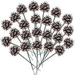 20PCS Christmas Pine Cones Decorations Picks - Snow Pine Cone for Xmas Tree Garland Wreath Ornaments Pinecones Decorating Winter Holidays Home