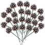 20PCS Christmas Pine Cones Decorations Picks - Snow Pine Cone for Xmas Tree Garland Wreath Ornaments Pinecones Decorating Winter Holidays Home