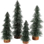 Bottle Brush Trees,Desktop Pine Tree Small Pine Tree with Wooden Bases Christmas Bristle Brush Tree for Xmas Holiday Party Home Tabletop Tree Decor