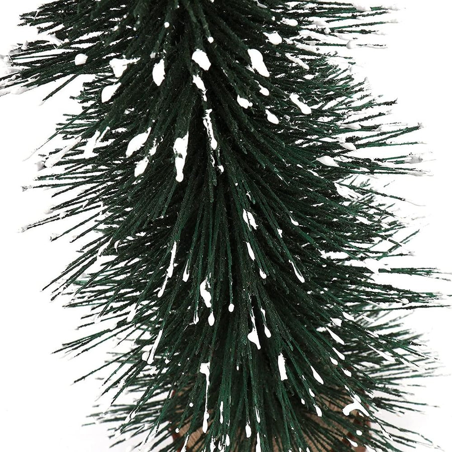 Bottle Brush Trees,Desktop Pine Tree Small Pine Tree with Wooden Bases Christmas Bristle Brush Tree for Xmas Holiday Party Home Tabletop Tree Decor
