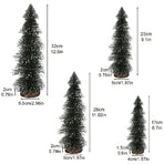 Bottle Brush Trees,Desktop Pine Tree Small Pine Tree with Wooden Bases Christmas Bristle Brush Tree for Xmas Holiday Party Home Tabletop Tree Decor