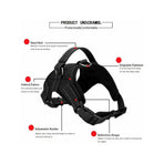 Non pull dog harness, adjustable size with handle cushioned dog vest harness, suitable for Oxford pet harness for small, medium and large dogs