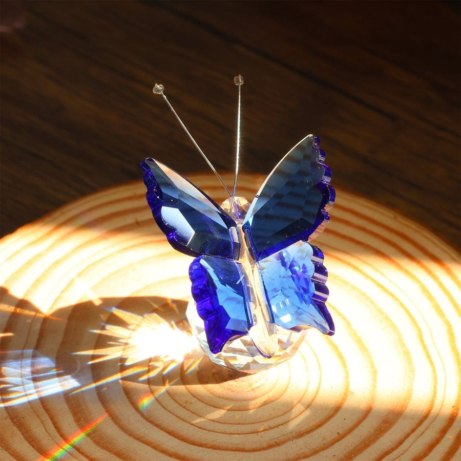 Crystal Butterfly Statue Glass Butterfly Crystal Ball Base Crystal Animal Collectibles Female Statue Gift