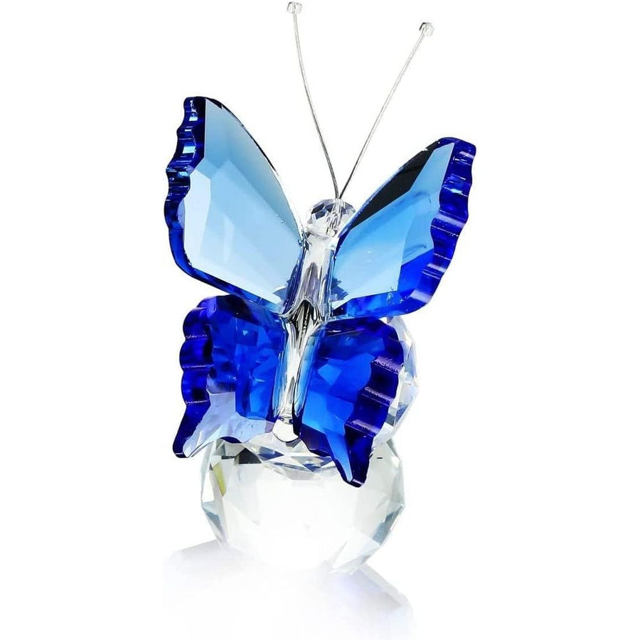 Crystal Butterfly Statue Glass Butterfly Crystal Ball Base Crystal Animal Collectibles Female Statue Gift