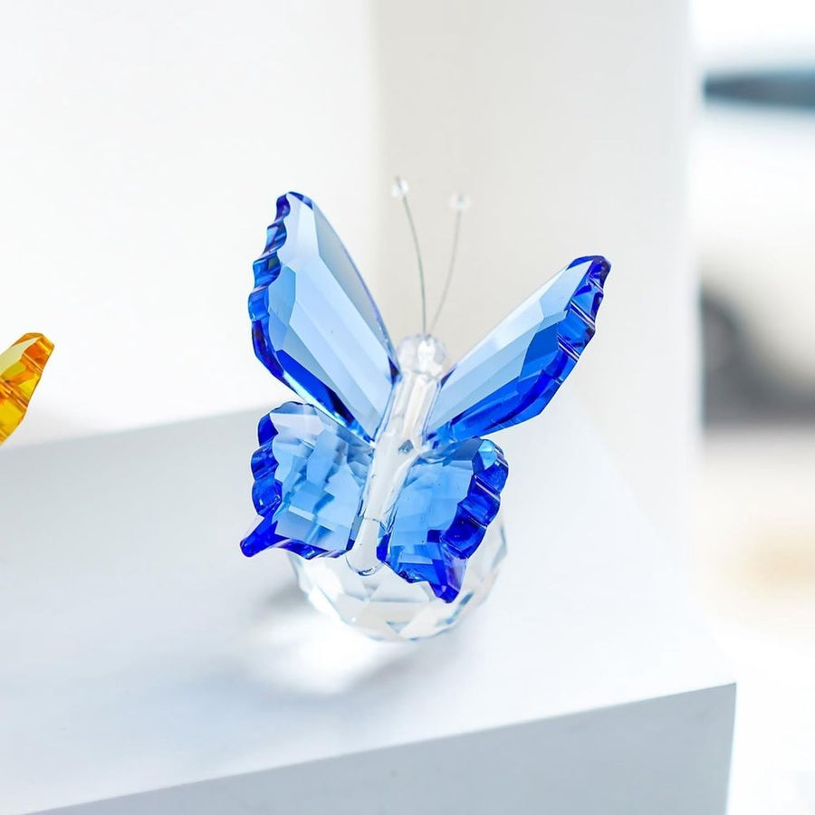 Crystal Butterfly Statue Glass Butterfly Crystal Ball Base Crystal Animal Collectibles Female Statue Gift