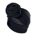 Women  Flower Headband Elastic Cap Pre-Tied Scarf Bonnet Beanie Headwrap