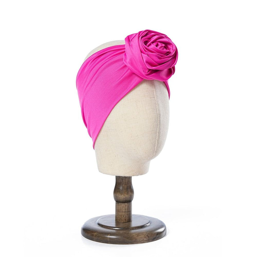 Women  Flower Headband Elastic Cap Pre-Tied Scarf Bonnet Beanie Headwrap