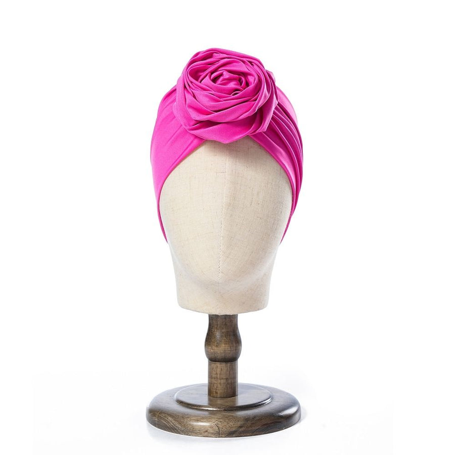 Women  Flower Headband Elastic Cap Pre-Tied Scarf Bonnet Beanie Headwrap