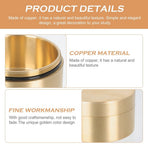 1Pc Golden Copper Round Storage Box for Home Desk with Lightweight Portable Feature