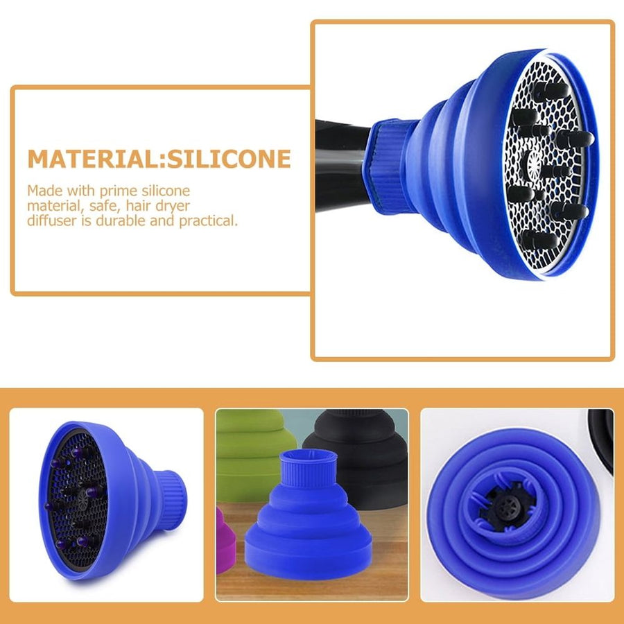 Hair Dryer Diffuser Attachment in Blue Silicone for Curl and Wave Styling