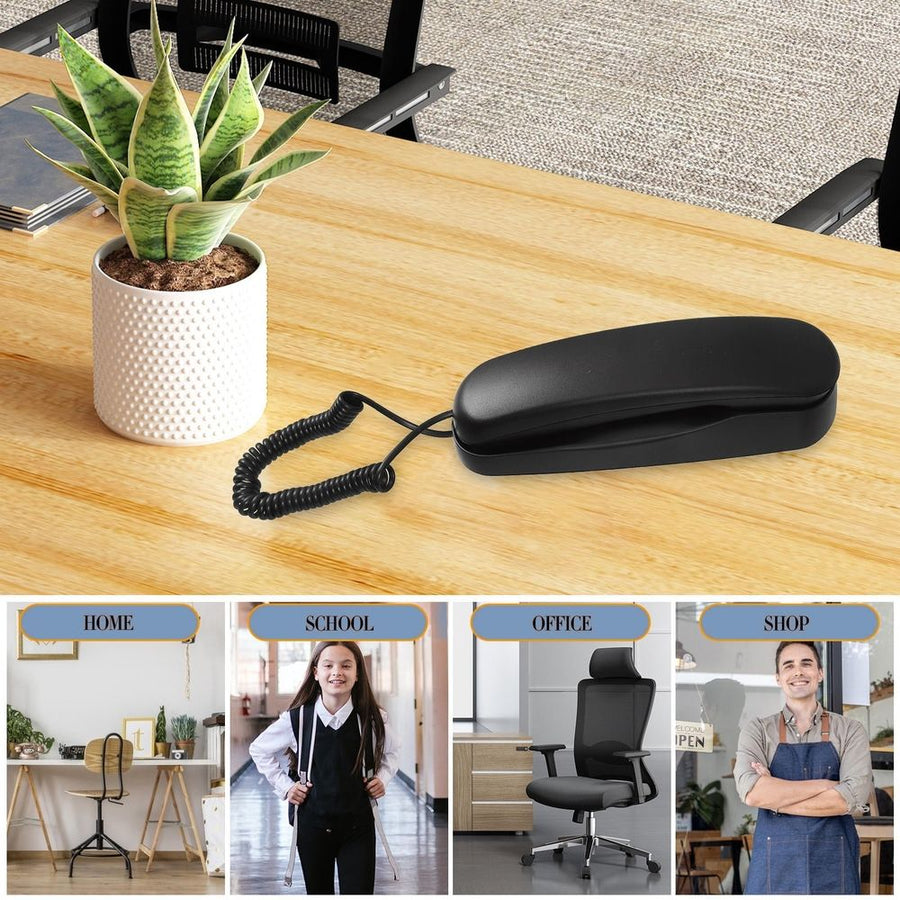 Wall Mounted Phone in Black for Home Use with Easy Installation and Clear Sound