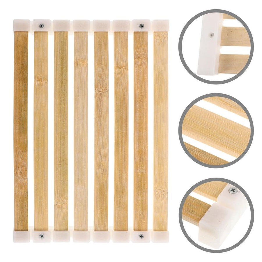 Bathmats For Bathroom Bamboo Bath Mat Beige Nonslip Rectangular 1Pack