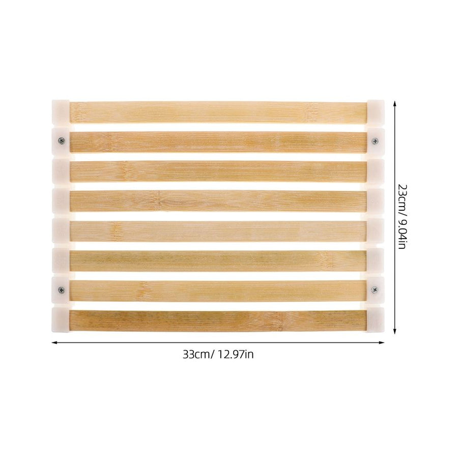 Bathmats For Bathroom Bamboo Bath Mat Beige Nonslip Rectangular 1Pack