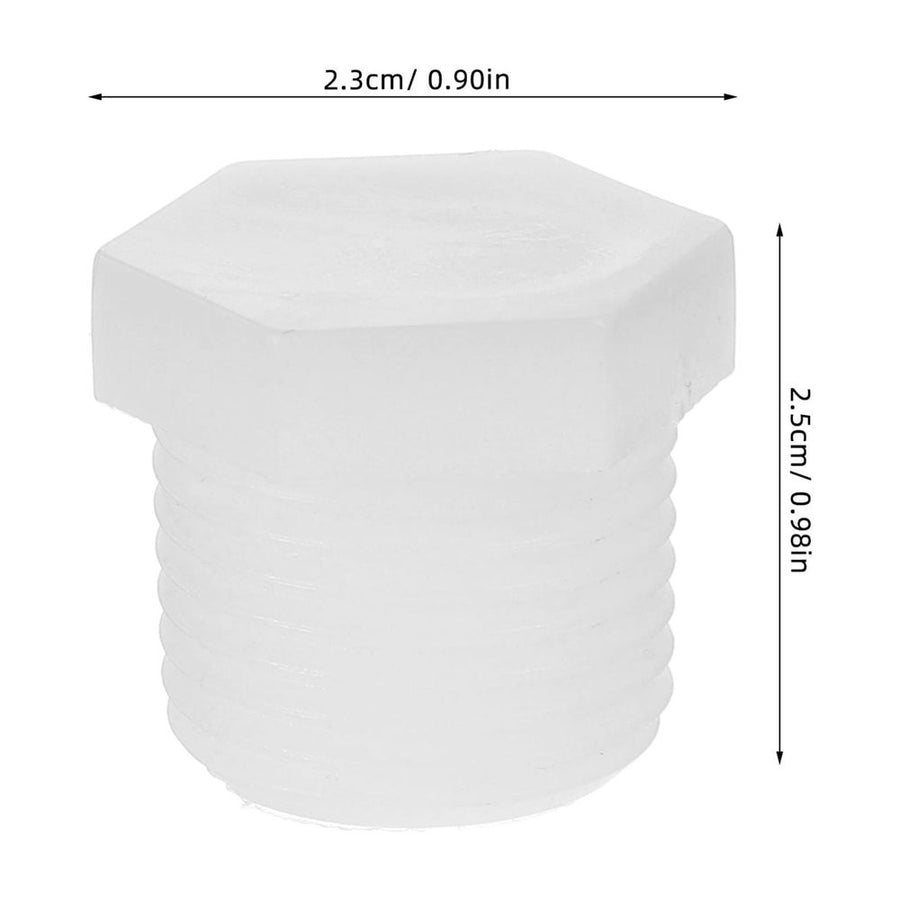 Trailer Rv Water Heater Drain Plugs, White PVC, Durable, Compact, Universal Fit, Tight Seal, 12Pcs