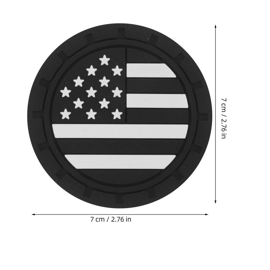 4Pcs Black Car Cup Holder Coasters Universal Fit with Patriotic Flag Design