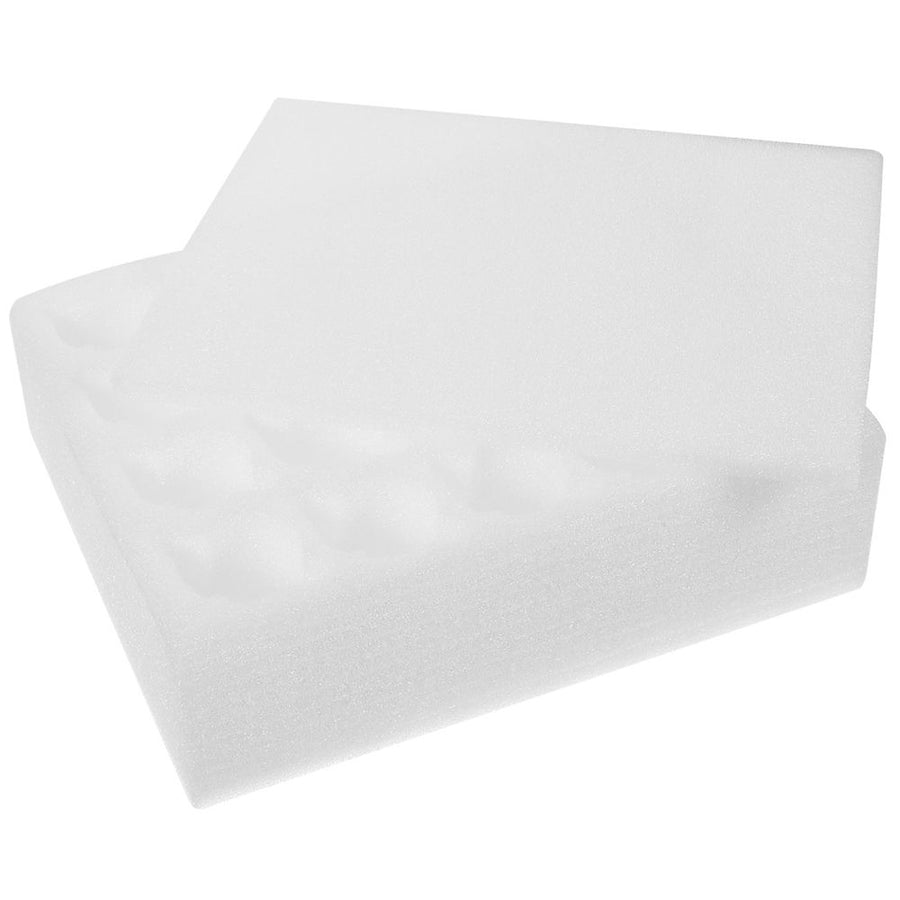 White Egg Foam Holder Tray for Shipping and Kitchen Storage with Easy Carry Features