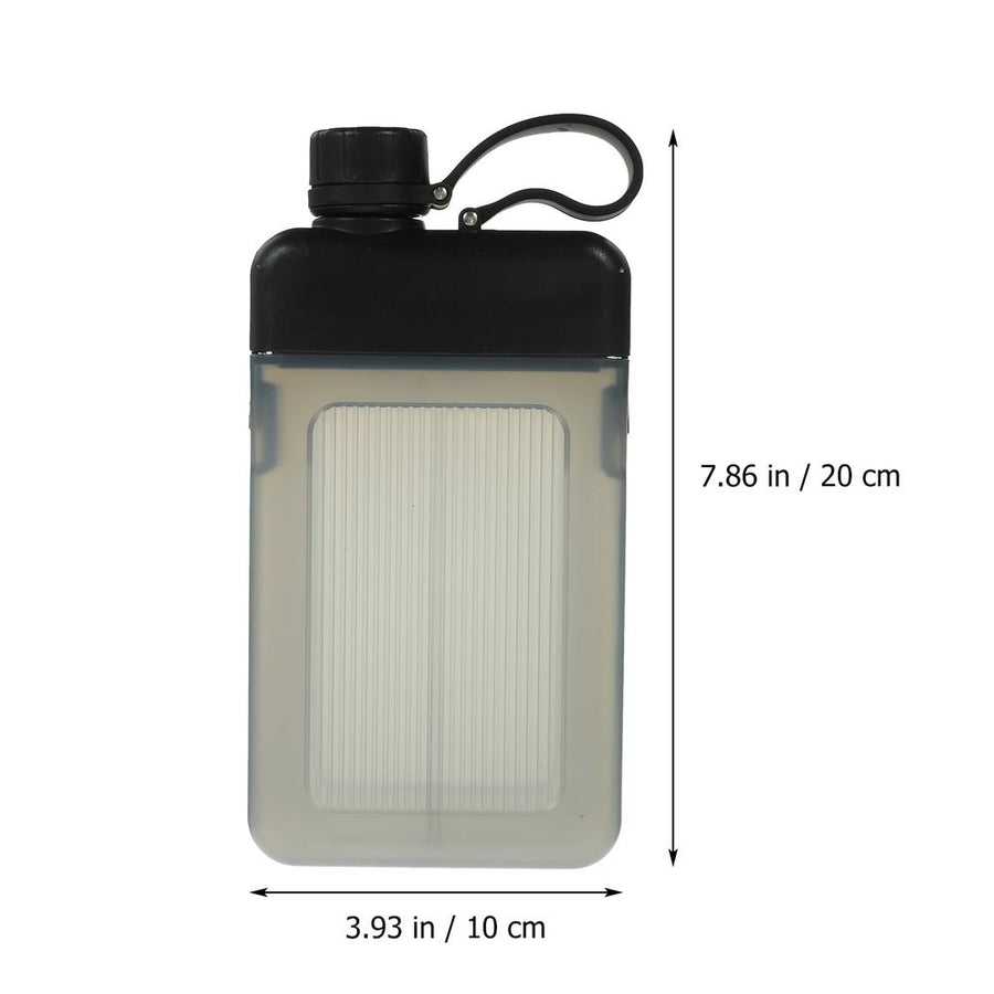 Strong Travel Water Bottle Black Flat Design with Lid for Outdoor and Gym Use