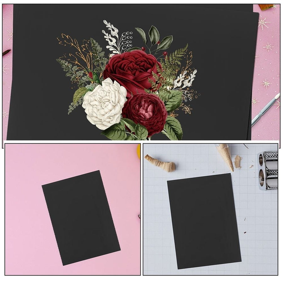 A4 Size Black Cardstock Paper Ideal for Drawing and Crafting 40Sheets
