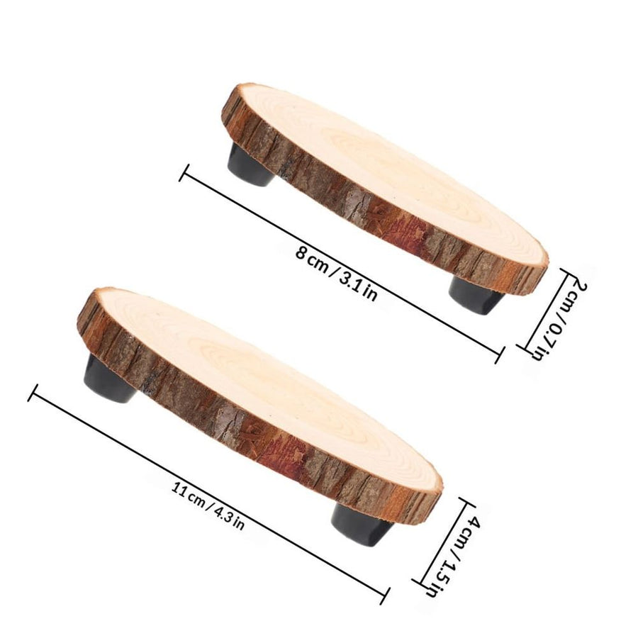 2Pcs Wood Cupcake Stand Rustic Brown Wooden Riser Multipurpose Centerpiece Display