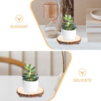 2Pcs Wood Cupcake Stand Rustic Brown Wooden Riser Multipurpose Centerpiece Display