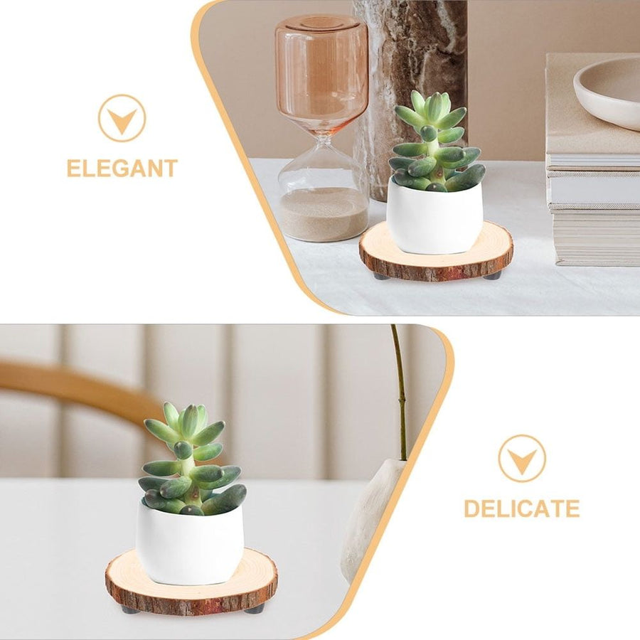 2Pcs Wood Cupcake Stand Rustic Brown Wooden Riser Multipurpose Centerpiece Display