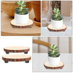2Pcs Wood Cupcake Stand Rustic Brown Wooden Riser Multipurpose Centerpiece Display