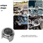 Clock Thermometer for Motorcycle Riders 2Pcs Set Black Aluminum Alloy