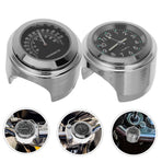 Clock Thermometer for Motorcycle Riders 2Pcs Set Black Aluminum Alloy