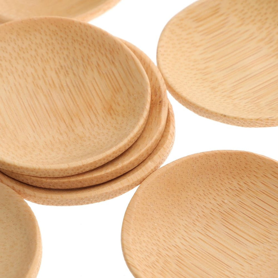 10pcs Cute Dipping Sauce Plate Bamboo Seasoning Holder for Household Use