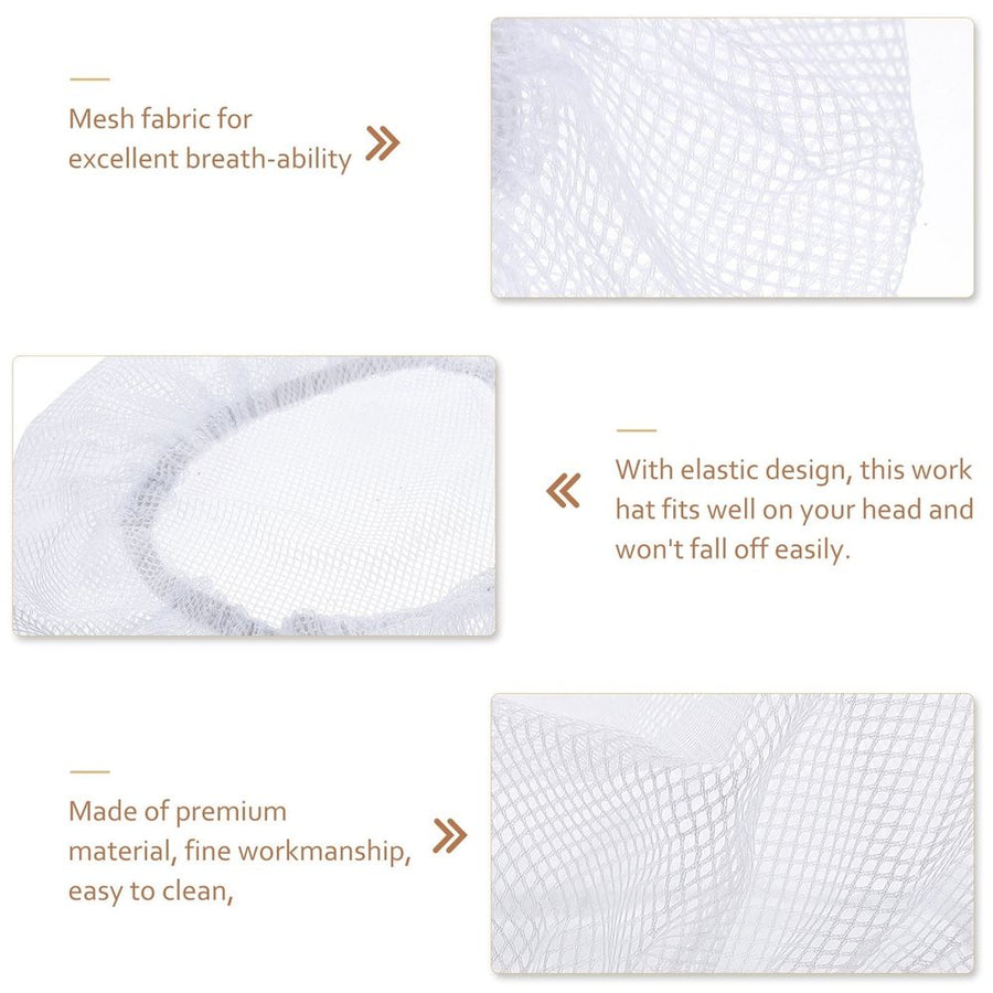 White Chef Caps Mesh Fabric Breath-Ability Adjustable for Protection 10Pcs