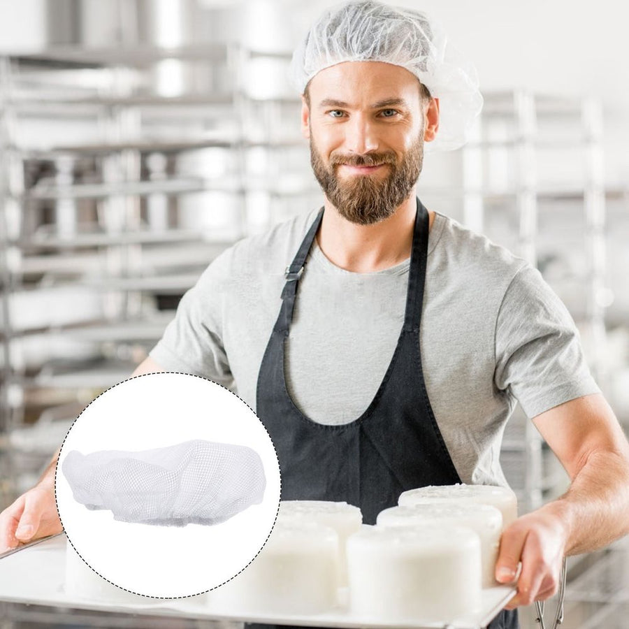 White Chef Caps Mesh Fabric Breath-Ability Adjustable for Protection 10Pcs