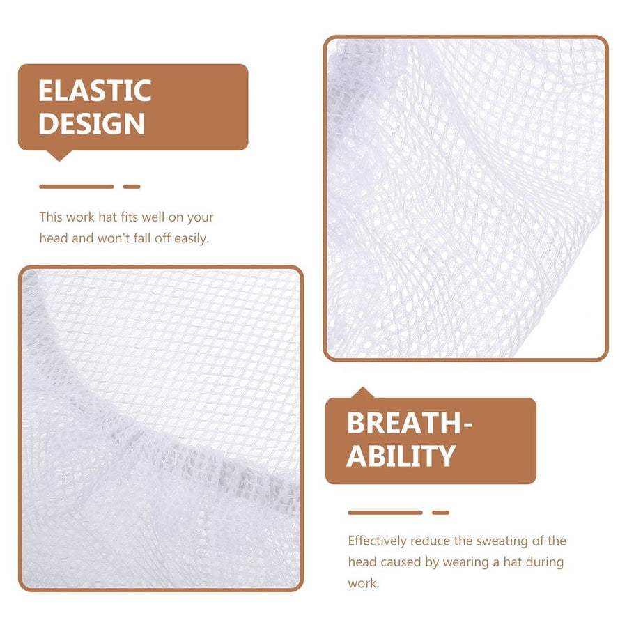 White Chef Caps Mesh Fabric Breath-Ability Adjustable for Protection 10Pcs
