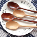Brown Plastic Mixing Spoon for Kitchen Use Lightweight and Comfortable to Hold 2 Pieces
