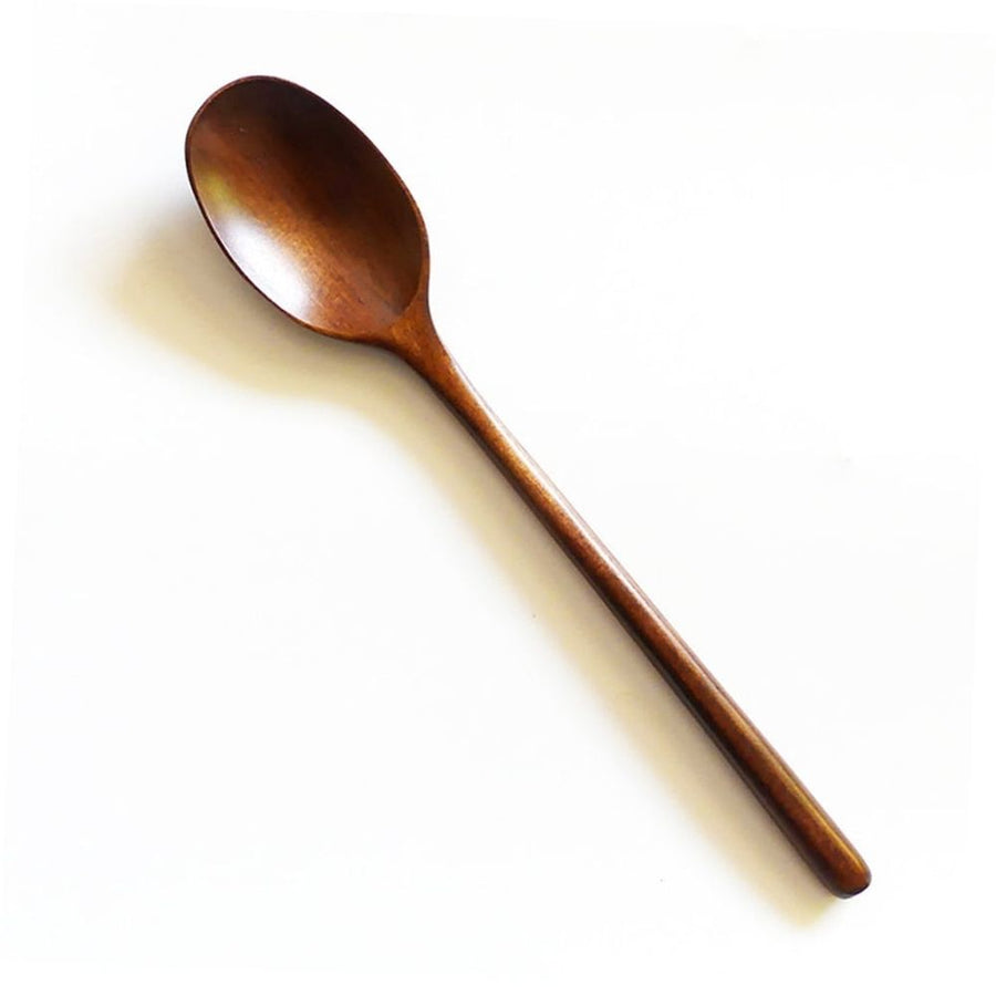 Brown Plastic Mixing Spoon for Kitchen Use Lightweight and Comfortable to Hold 2 Pieces
