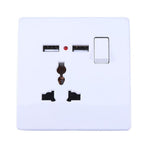 Electric Socket USB Electrical Outlet Outlet Power Supply with ON/OFF Switch 1Pack