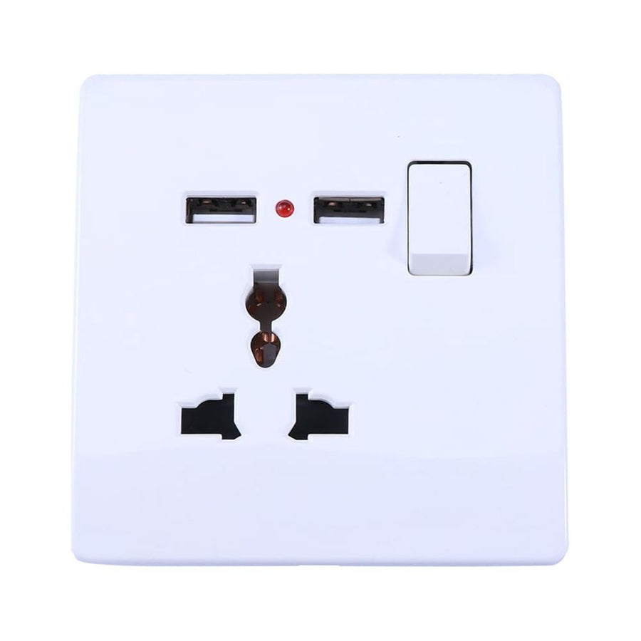 Electric Socket USB Electrical Outlet Outlet Power Supply with ON/OFF Switch 1Pack