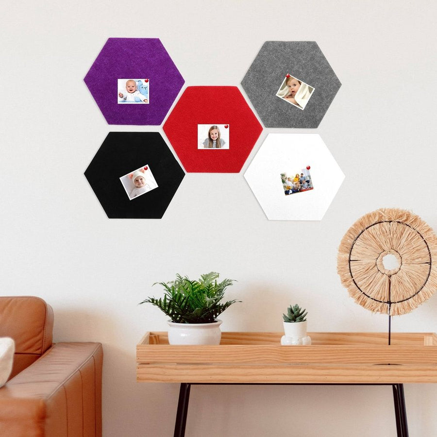 Anti-Wear Felt Bulletin Board Hexagon Tiles for Home Decoration 10Pcs