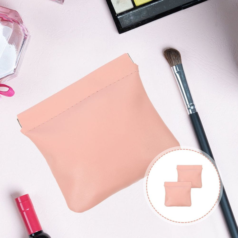 2Pcs Pink Lipstick Case Makeup Bag Small Cosmetic Pouch for Purse Essentials