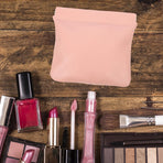 2Pcs Pink Lipstick Case Makeup Bag Small Cosmetic Pouch for Purse Essentials