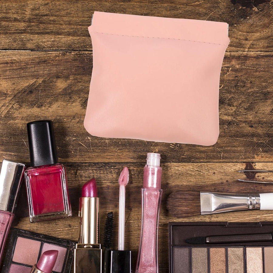 2Pcs Pink Lipstick Case Makeup Bag Small Cosmetic Pouch for Purse Essentials