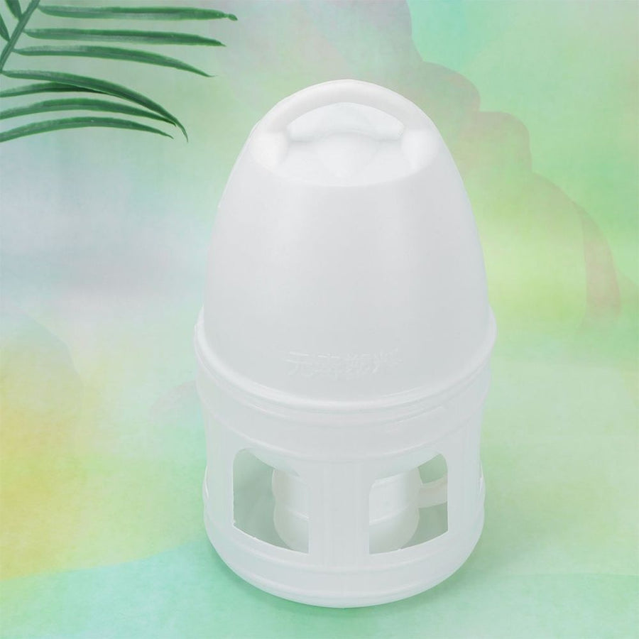 Hanging Water Bottle White Plastic Automatic Feeder for Pets 1Pc