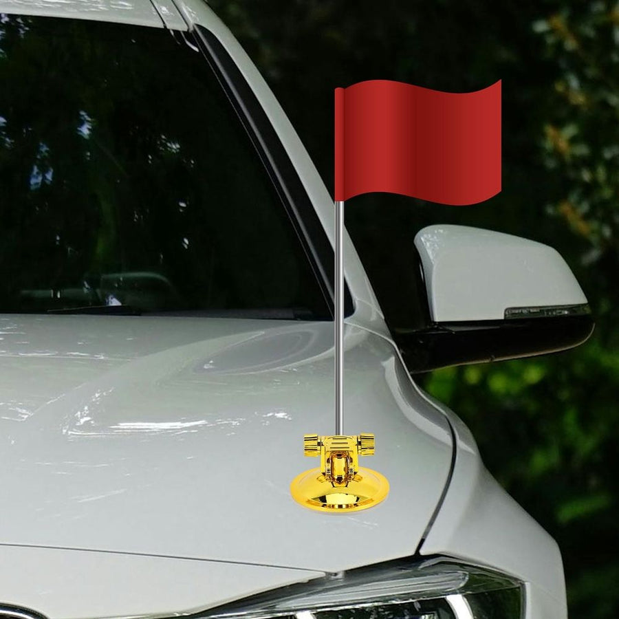 Black Suction Cup Flagpole Holder Durable Outdoor Flag Mount for Car House Motorcycle