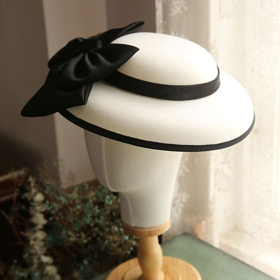 Retro White French Hat for Party Use Chic and Beautiful Accessory