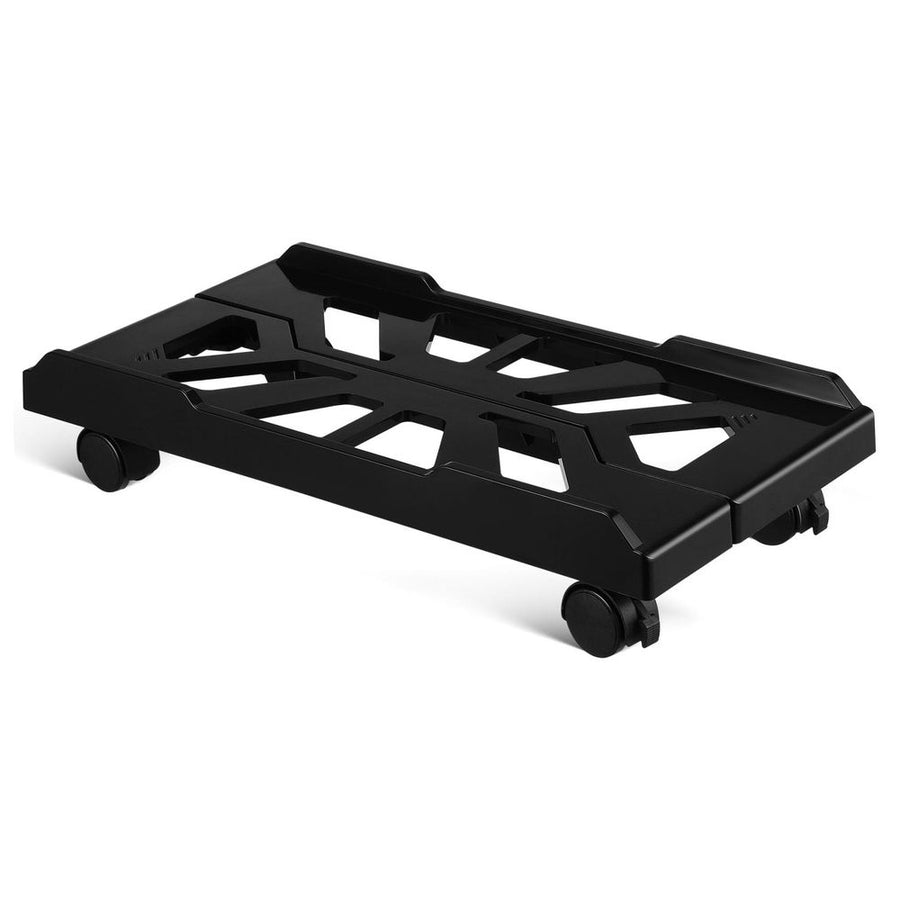 Black Pc Tower Stand with Casters, Adjustable Size ABS Computer Stand