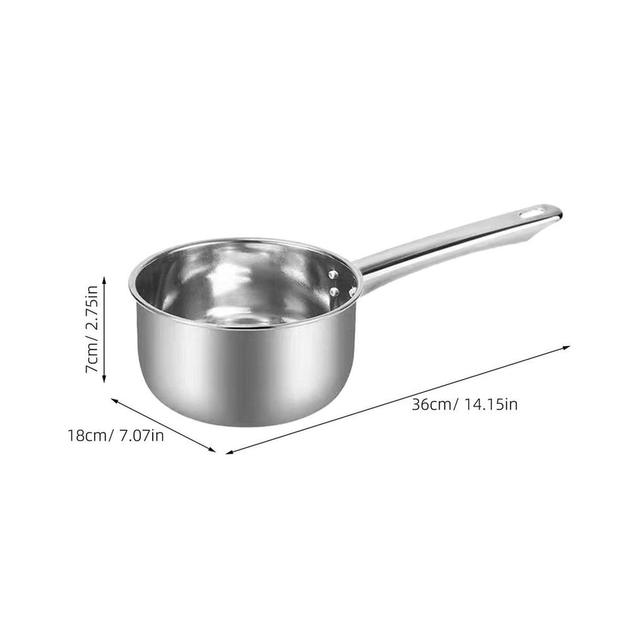 Long Handle Stainless Steel Ladle for Kitchen Pot and Soup Serving in Plated Silver Finish