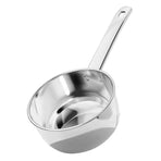 Long Handle Stainless Steel Ladle for Kitchen Pot and Soup Serving in Plated Silver Finish