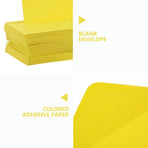 50Pcs Blank Yellow Envelopes Self Adhesive for Business and Party Use